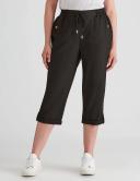 Rockmans Crop Linen Button Pants - EOFY Sale