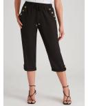 Rockmans Crop Linen Button Pants - EOFY Sale