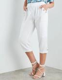 Rockmans Crop Linen Button Pants - EOFY Sale