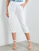 Rockmans Crop Linen Button Pants - EOFY Sale