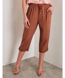 Rockmans Crop Linen Button Pants - EOFY Sale