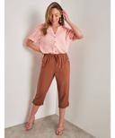 Rockmans Crop Linen Button Pants - EOFY Sale