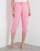 Rockmans Crop Linen Button Pants - EOFY Sale