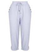 Rockmans Crop Linen Button Pants Latte - 12