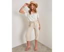 Rockmans Crop Linen Button Pants - Mother's Day Sale 2023