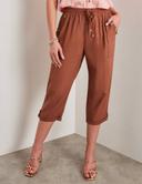 Rockmans Crop Linen Button Pants - Mother's Day Sale 2023