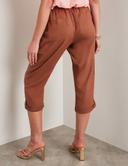 Rockmans Crop Linen Button Pants - Mother's Day Sale 2023