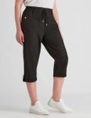 Rockmans Crop Linen Pant - Black - Womens Trousers - Size 12 - Ezibuy