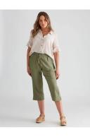 Rockmans Crop Linen Pants Tea - 20 - AfterPay & Klarna Available