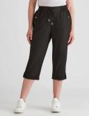 Rockmans Crop Linen Pants - Womens - Black Size XXX-Large - AfterPay & zipPay Available