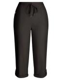 Rockmans Crop Linen Pants - Womens - Black Size XXX-Large - AfterPay & zipPay Available