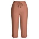 Rockmans Crop Linen Pants - Womens - Clove AU Size 20 - AfterPay & zipPay Available