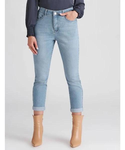 Rockmans Full Length Stitch Detail Denim Jeans Light Wash Onl - 16