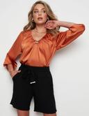 Rockmans Long Sleeve Neck Detail Floaty Top