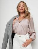 Rockmans Long Sleeve Neck Detail Floaty Top