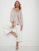 Rockmans Long Sleeve Neck Detail Floaty Top Mink - 20