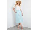 Rockmans Midi Length Button Curved Hem Belted Skirt - Mother's Day Sale 2023
