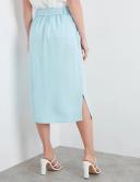 Rockmans Midi Length Button Curved Hem Belted Skirt - Mother's Day Sale 2023