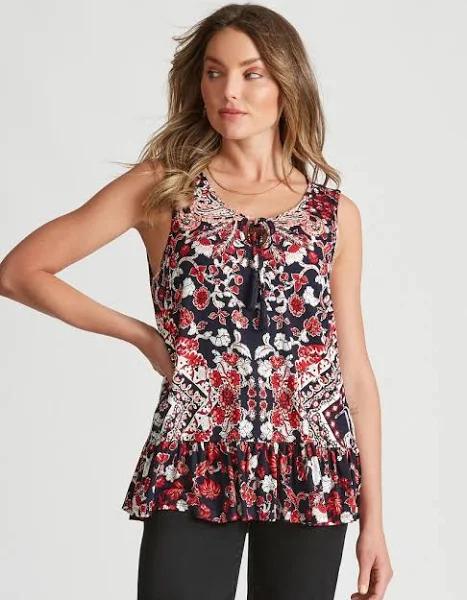 Rockmans Sleveless Knitwear Tie Neck Tankini