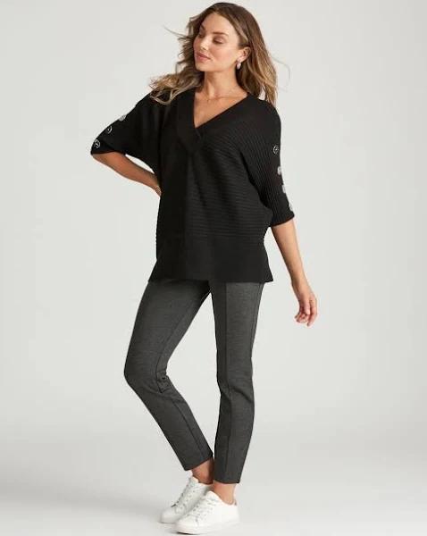 Rockmans Women's Full Length Wide Waistband Ponte Pant | AU 24