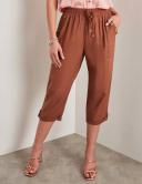 Rockmans - Womens Pants - Crop Linen Button Pants