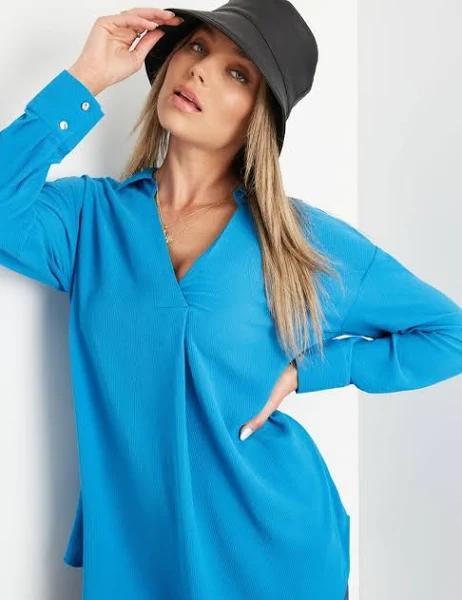Rockmans Woven Top - Blue - Womens - Size 12 - Ezibuy
