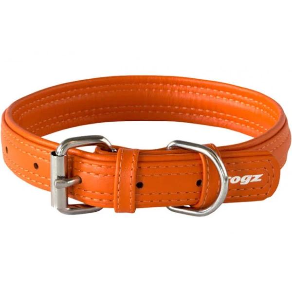 Rogz Leather Buckle Collar Orange