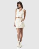 Rollas Women's Dallas Linen Vest Off White, Size Small