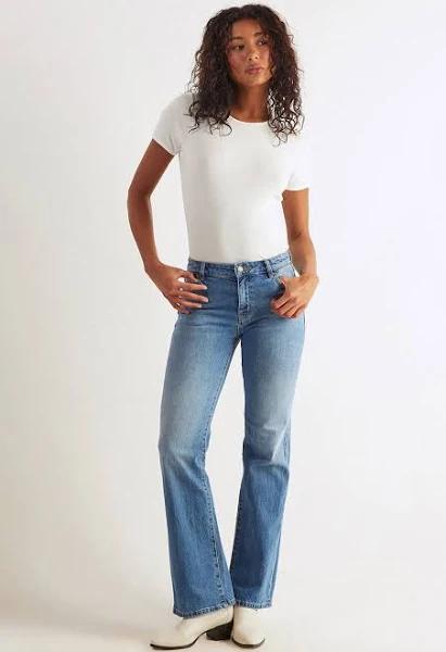 Rollas Women's Dallas Low Bootcut Jeans Karen Blue, Size 32