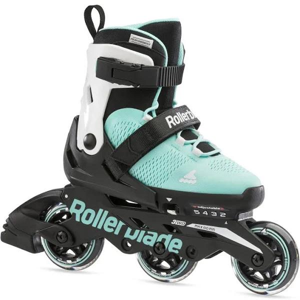 Rollerblade Microblade 3WD Aqua Kids Adjustable Inlines - Lucky Skates US 2-5