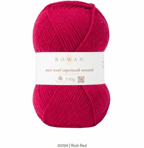 Rowan Pure Wool Superwash Worsted - Rich Red (124)
