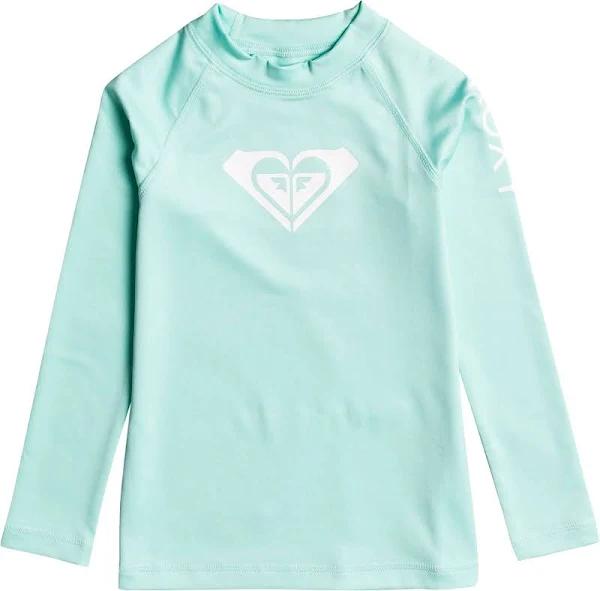Roxy Girls' Whole Hearted Long Sleeve Rashguard Shirt - Beach Glass - Swimoutlet.com