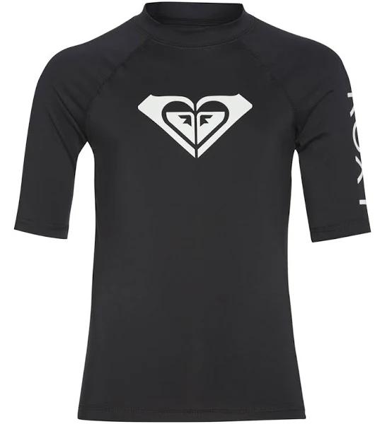 Roxy Kids' Logo Rashguard Swim Top Black