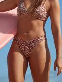 Roxy Rib Love The Sunseeker Bikini Pant Womens in Rustic Brown Animalia Dots