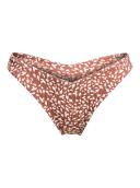 Roxy Rib Love The Sunseeker Bikini Pant Womens in Rustic Brown Animalia Dots