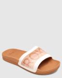 Roxy Women's Slippery LX Slides - Tan - Swimoutlet.com