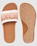 Roxy Women's Slippery LX Slides - Tan - Swimoutlet.com