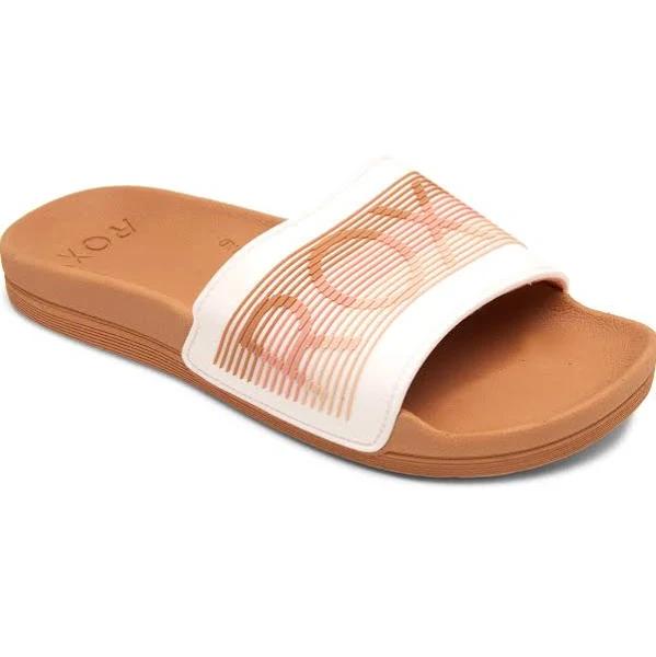 Roxy Women's Slippery LX Slides - Tan - Swimoutlet.com