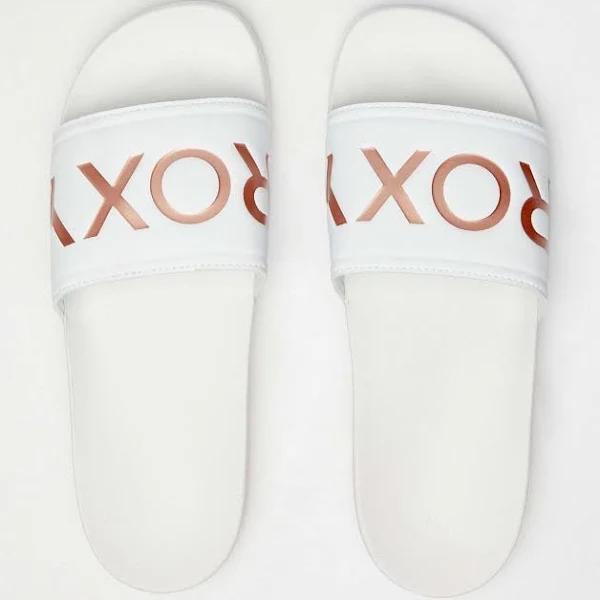 Roxy Women's Slippy Slides Sandals in White | Size 06