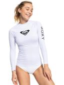 Roxy Women's Whole Hearted Long Sleeve UPF 50 Rashguard Bright White L