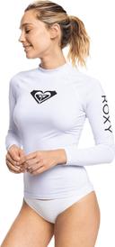 Roxy Women's Whole Hearted Long Sleeve UPF 50 Rashguard Bright White L