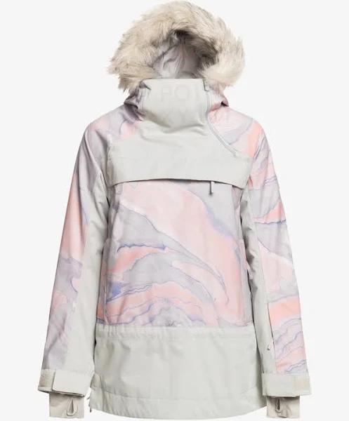 Roxy Womens Chloe Kim Overhead Insulated Snow Jacket - Gr Viol Marb | Snowboard Jackets