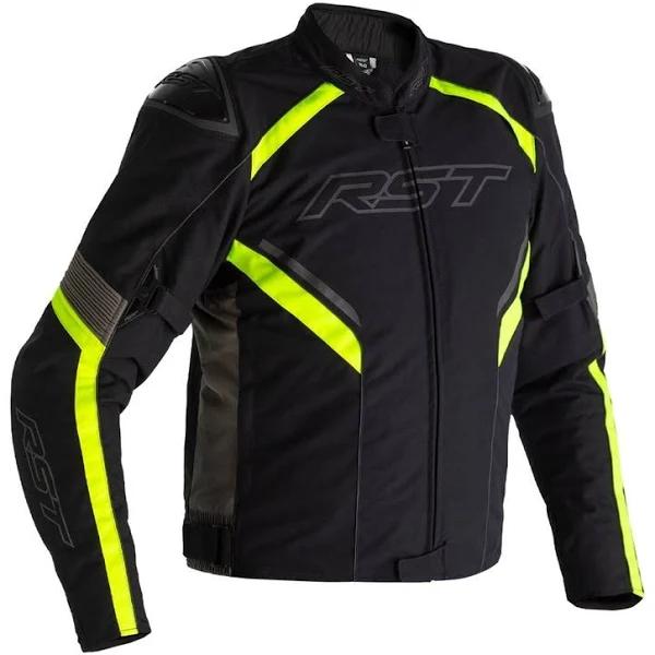 RST Sabre Airbag Motorcycle Textile Jacket, black-grey-yellow, Size M