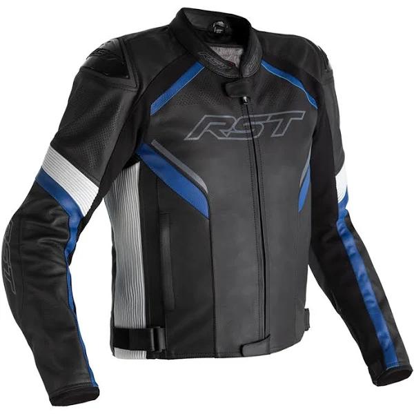 RST Sabre CE Leather Jacket - Black/Blue