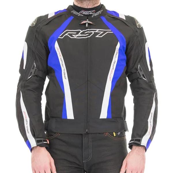 RST Sabre CE Leather Jacket - Black/Blue