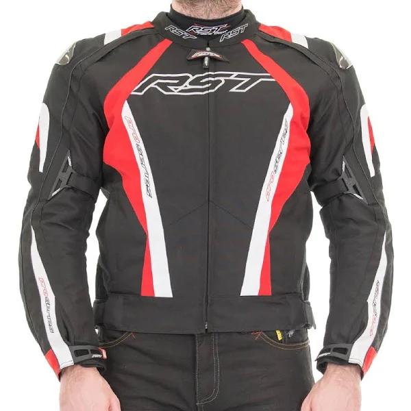 RST Sabre CE Leather Jacket - Black/Red
