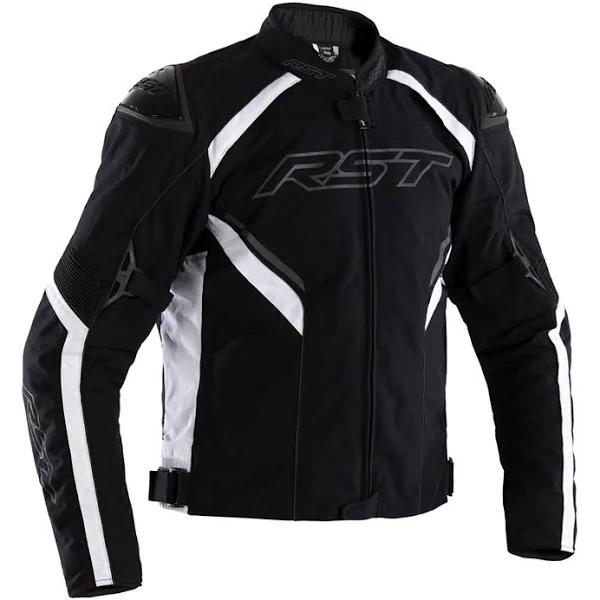 RST Sabre CE Leather Jacket - Black/White