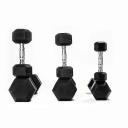 Rubber Hex Dumbbells - (1kg - 40kg) Sold in Singles 40kg x 1 by Fitness Hero