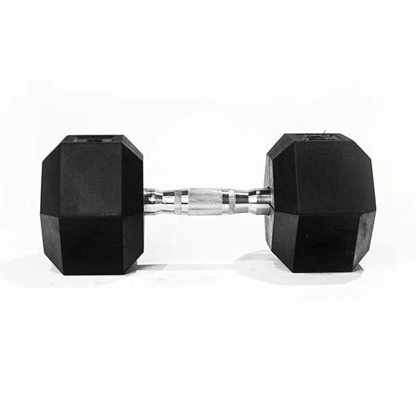 Rubber Hex Dumbbells - (1kg - 40kg) Sold in Singles 40kg x 1 by Fitness Hero