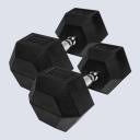Rubber Hex Dumbbells 70kg Pair - Loaded Lifting